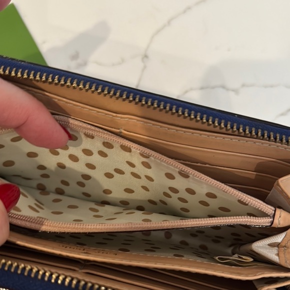 Kate Spade Royal Blue Leather Zip around Wallet - Picture 6 of 9